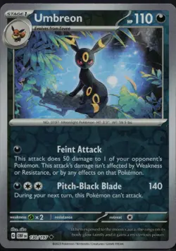 Umbreon Reverse Holo Uncommon SV03: Obsidian Flames 130/197 NM - Image 1