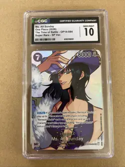 Ms. All Sunday OP14-084 The Time Of Battle Super Rare - SP Ver. In A Gem Mint 10 - Image 1