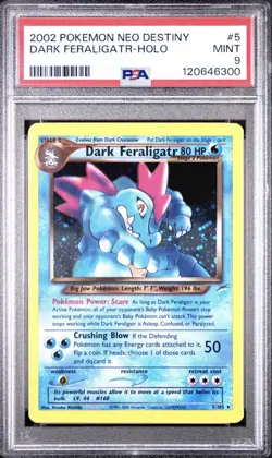 2002 Pokemon Neo Destiny Dark Feraligatr Holo #5 PSA 9 WOTC Vintage Holo - Image 1