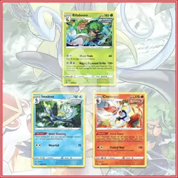 Pokemon TCG Rillaboom Inteleon Cinderace Set of 3 Final Galar Evolution - Image 1
