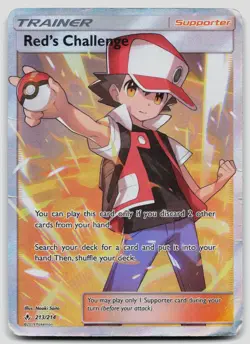 Red's Challenge 213/214 Unbroken Bonds Holo Pokemon DMG - Image 1