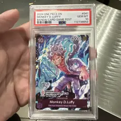 2024 ONE PIECE BANDAI CARD GAME FEST MONKEY D. LUFFY ENGLISH PROMO P-041 PSA 10 - Image 1