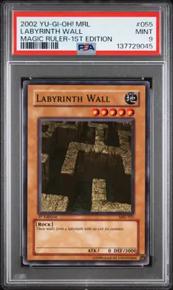 2002 YU-GI-OH! MRL-MAGIC RULER 1ST ED #055 LABYRINTH WALL PSA 9 - Image 1