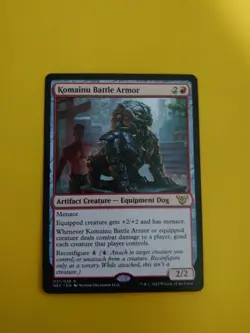 Komainu Battle Armor. Rare NEC Equipment Dog MTG Card. - Image 1