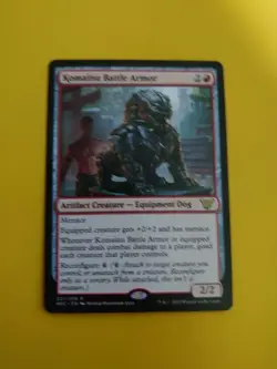 Komainu Battle Armor. Rare NEC Equipment Dog MTG Card. - Image 2
