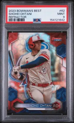 Shohei Ohtani 2023 Bowman’s Best #62 Refractor PSA 9 Los Angeles Angels Dodgers - Image 1
