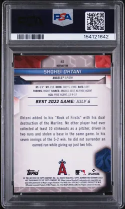 Shohei Ohtani 2023 Bowman’s Best #62 Refractor PSA 9 Los Angeles Angels Dodgers - Image 2