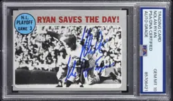 NOLAN RYAN Signed 1970 Topps #197 “Ryan Saves The Day” PSA Auto 10 Inscribed - Image 1