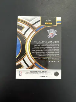 2023-24 Panini Select Premier - Orange Flash - Shai Gilgeous-Alexander - Image 2