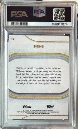2025 Topps Chrome Disney HeiHei Black and White Shimmer /101 PSA 9 Moana!! - Image 2