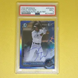 Topps 2022 Bowman Chrome Kahlil Watson CPA-KW Blue Refractor /150 Auto PSA 9 RC - Image 1