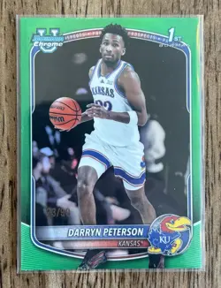 2025-26 Bowman Basketball Darryn Peterson 1st Bowman Green 23/99 Kansas #BCP-2 - Image 1
