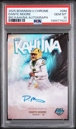 Dante Moore 2025 Bowman Chrome University #BK-DM The Big Kahuna Auto PSA 10 SSP - Image 1