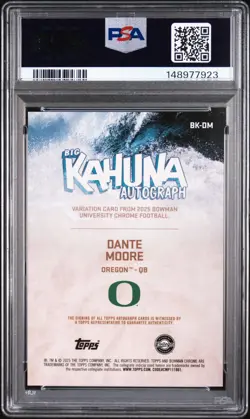 Dante Moore 2025 Bowman Chrome University #BK-DM The Big Kahuna Auto PSA 10 SSP - Image 2