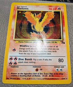 WOTC Moltres 12/62 Holo Rare Fossil Unlimited 1999 English 70 HP - Image 1
