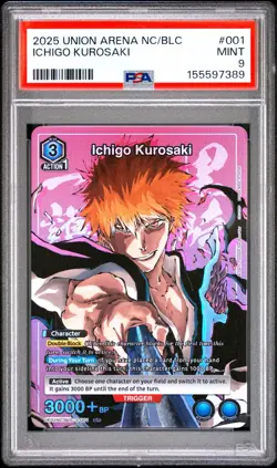 2025 BLC-3-001 Ichigo Kurosaki Union Arena Bleach PSA 9 Mint - Image 1