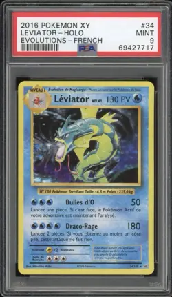 2016 Pokemon FRENCH XY Evolutions Leviator-Gyarados Holo 34/108 PSA 9 MINT - Image 1