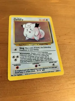 Clefairy 5/102 Unlimited Base Set Holo Pokemon Card LP - Image 2