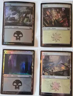 VINTAGE MAGIC THE GATHERING LAND HOLO CARDS (( 10 CARDS )) ALL HOLO CARDS - Image 3