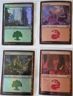 VINTAGE MAGIC THE GATHERING LAND HOLO CARDS (( 10 CARDS )) ALL HOLO CARDS - Image 4