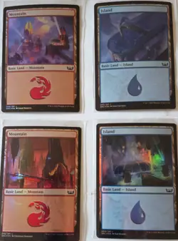 VINTAGE MAGIC THE GATHERING LAND HOLO CARDS (( 10 CARDS )) ALL HOLO CARDS - Image 5