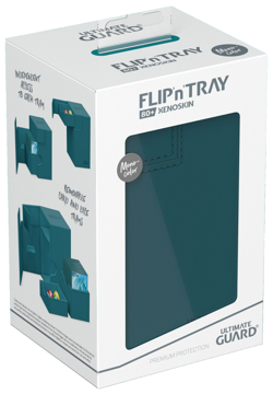 Ultimate Guard Flip n Tray 80+Petrol Monocolor Deck Case Card Box ccg Xenoskin - Image 1