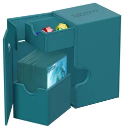 Ultimate Guard Flip n Tray 80+Petrol Monocolor Deck Case Card Box ccg Xenoskin - Image 3