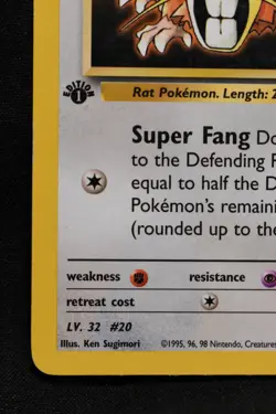Lt. Surge's Raticate 1st Edition 51/132 LP Gym Heroes Regular Uncommon Pokemon - Image 5