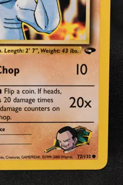 Giovanni's Machop 1st Edition 72/132 NM Gym Challenge Regular Common Pokemon TCG - Image 4