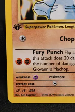 Giovanni's Machop 1st Edition 72/132 NM Gym Challenge Regular Common Pokemon TCG - Image 5