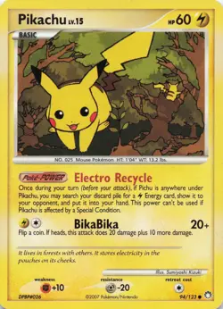 Pikachu 94/123 Mysterious Treasures Pokemon LP - Image 1