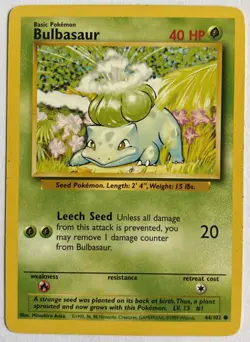 Bulbasaur 44/102 Base Set Pokemon - LP - Image 1