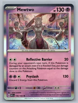 Mewtwo 150/165 Rare 151 Pokemon Holo Near Mint - Image 1