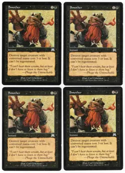 Smother x4 4x 2002 Onslaught PLAYSET Black Uncommon Instant MTG SP - NM AZ2 - Image 1