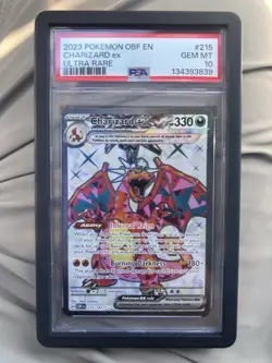 Pokemon Charizard ex 215/197 SV03 Obsidian Flames Ultra Rare Holo ENG PSA 10 - Image 1