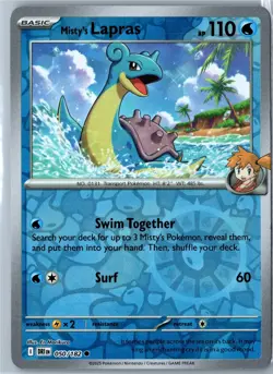 Pokemon Card - Misty's Lapras Destined Rivals 050/182 Common Reverse Holo NM - Image 1