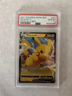 Pokemon Pikachu V SWSH061 Sword & Shield Promo Holo ENG 2021 PSA 10 - Image 1
