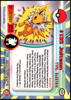 2000 Topps Pokemon TV Animation Edition Series 3 #135 Jolteon Holo Foil NM - Image 2