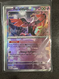 Pokemon 2025 Fezandipiti Pokeball Prismatic Evolutions 045/131 ERROR Miscut CARD - Image 1