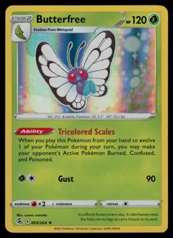 Butterfree 003/264 Holo Rare Fusion Strike Pokemon Lightly Played - Image 1