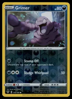 Grimer 100/189 Common Darkness Ablaze Pokemon Reverse Holo Lightly Played - Image 1