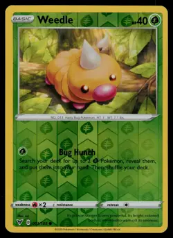 Weedle 001/185 Common Vivid Voltage Pokemon Reverse Holo Lightly Played - Image 1