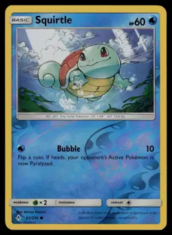Squirtle 33/214 Common Unbroken Bonds Pokemon Reverse Holo Lightly Played - Image 1
