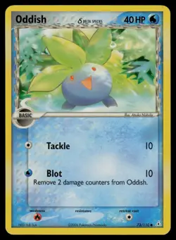 Oddish 73/110 Common Holon Phantoms Pokemon Lightly Played - Image 1