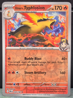 Ethan's Typhlosion NM Reverse Holo 034/182 Destined Rivals Card Pokemon TCG Rare - Image 1