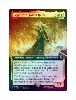 1x Sephiroth, Fallen Hero, Foil, Extended Art, Final Fantasy, Magic MTG NM - Image 1