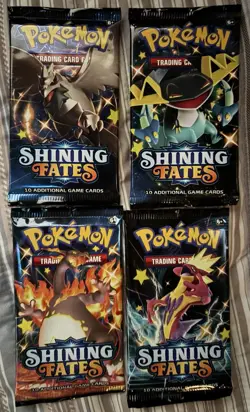 Pokemon TCG Shining Fates Booster Pack Lot of 4 - English, 10 Cards Each - Image 1