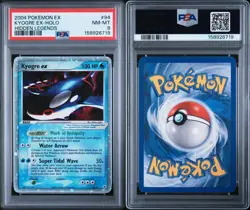 PSA 8 Kyogre EX 94/101 Hidden Legends EX Pokemon Card Holo SWIRL 💫 - Image 3