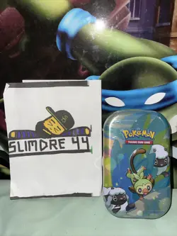 Pokemon trading card game tin case +2 card packs New sword shield pack 820650807077 - Image 1