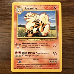 Arcanine Mint NM Very Rare Base Set Unlimited 23/102 1999 Pokemon Card - Image 1